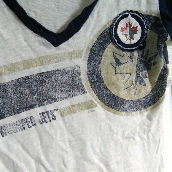 3 Winnipeg Jets Tee: Orange Burnout, White and Blue Burnout - Picture 8 of 9